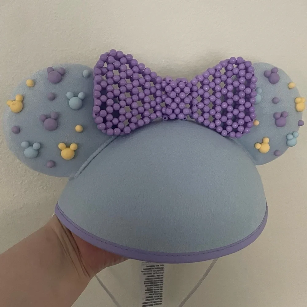 Disney Ears Parks 2023 Minnie Mouse Purple Foam Beaded Ear Hat‎ New Tags